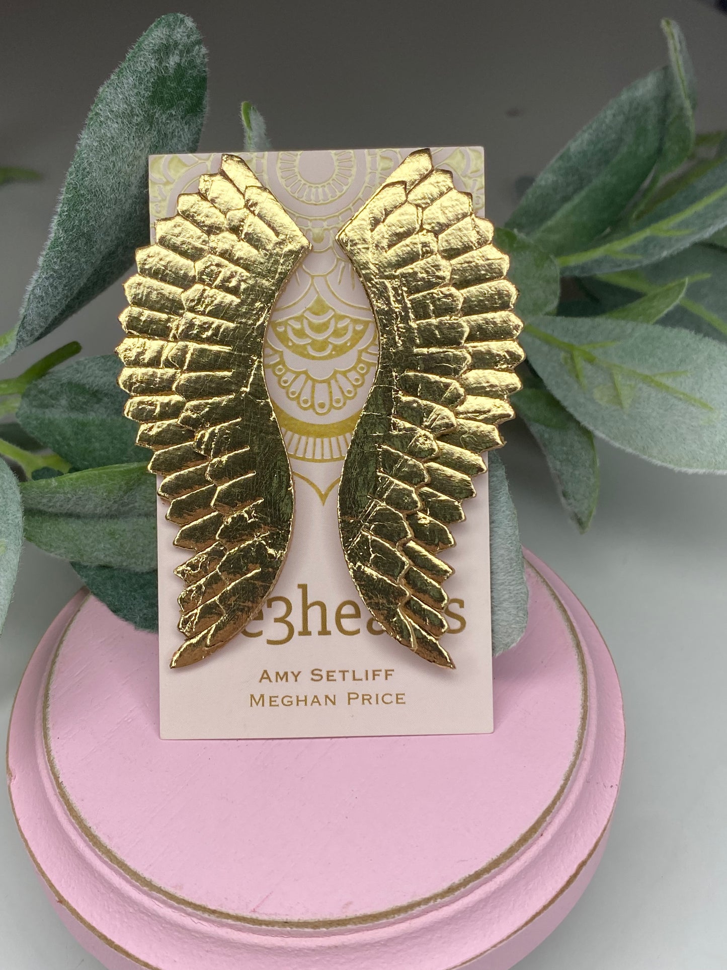 SALE! Angel Wing Leather Stud Earrings