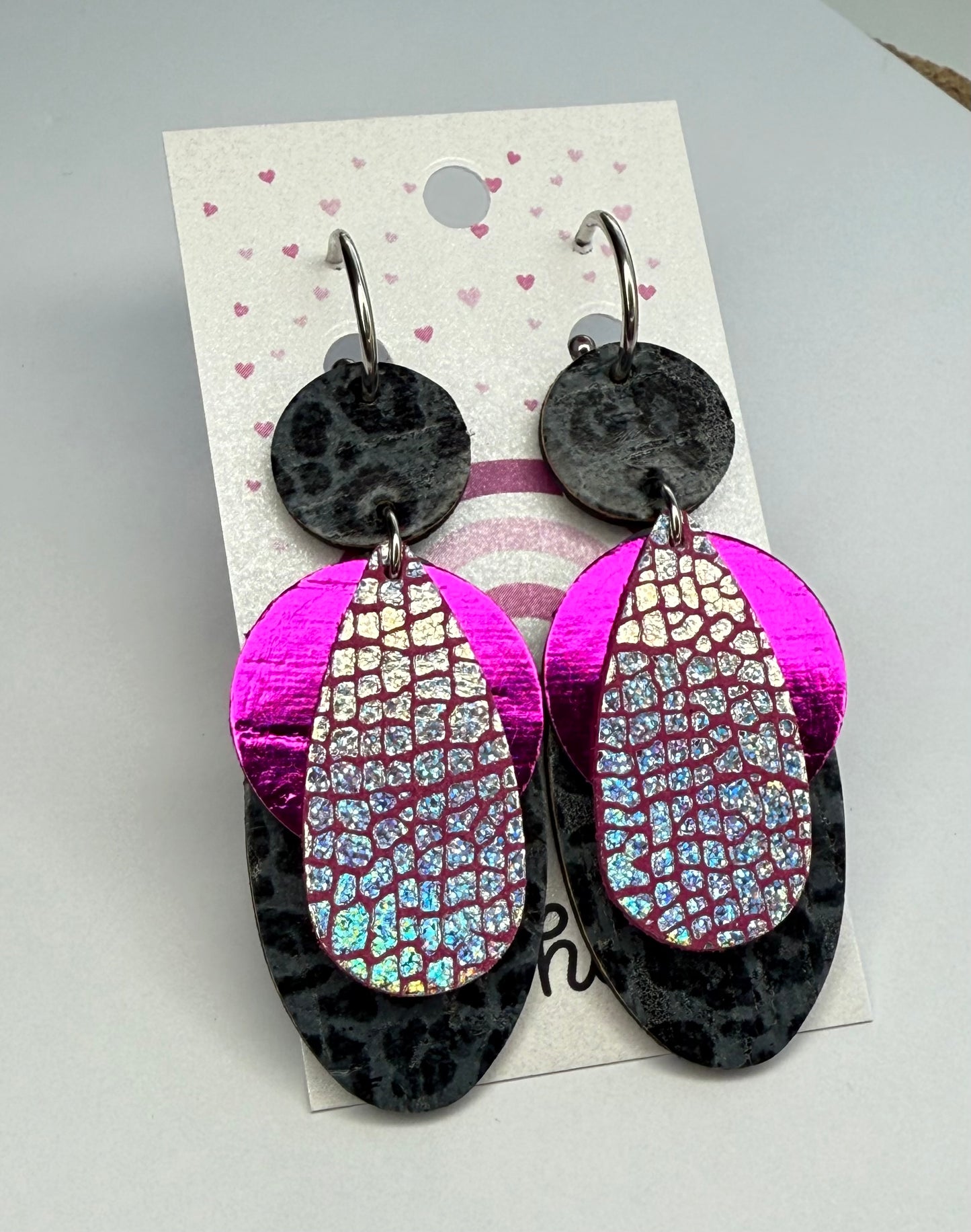 New! Poppy Leather Earrings