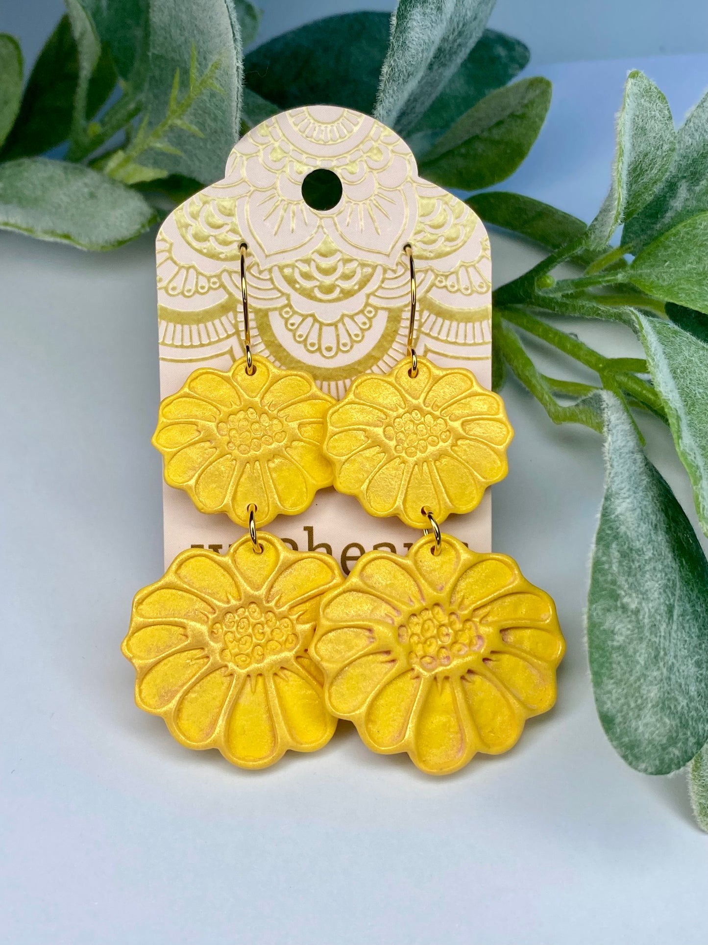 Sale! Clay Double Flower Earrings