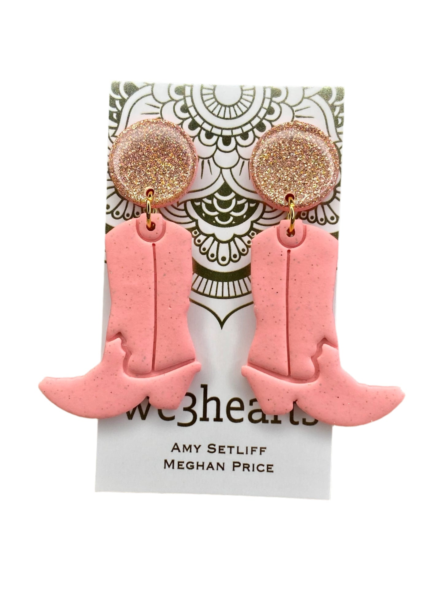 Sale! Western Bling Clay Boot Earrings