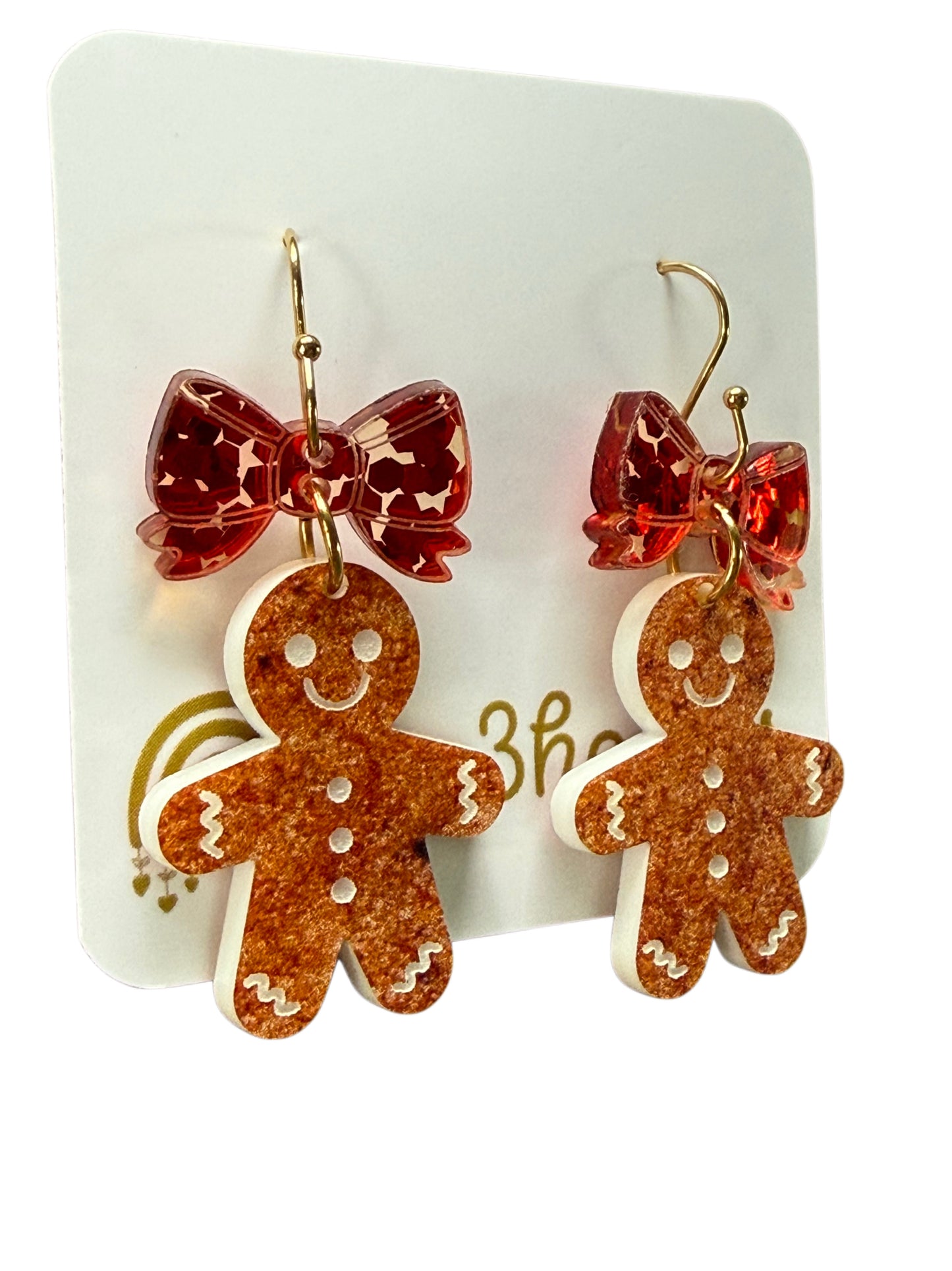 Gingerbread Man Earrings-Christmas in July