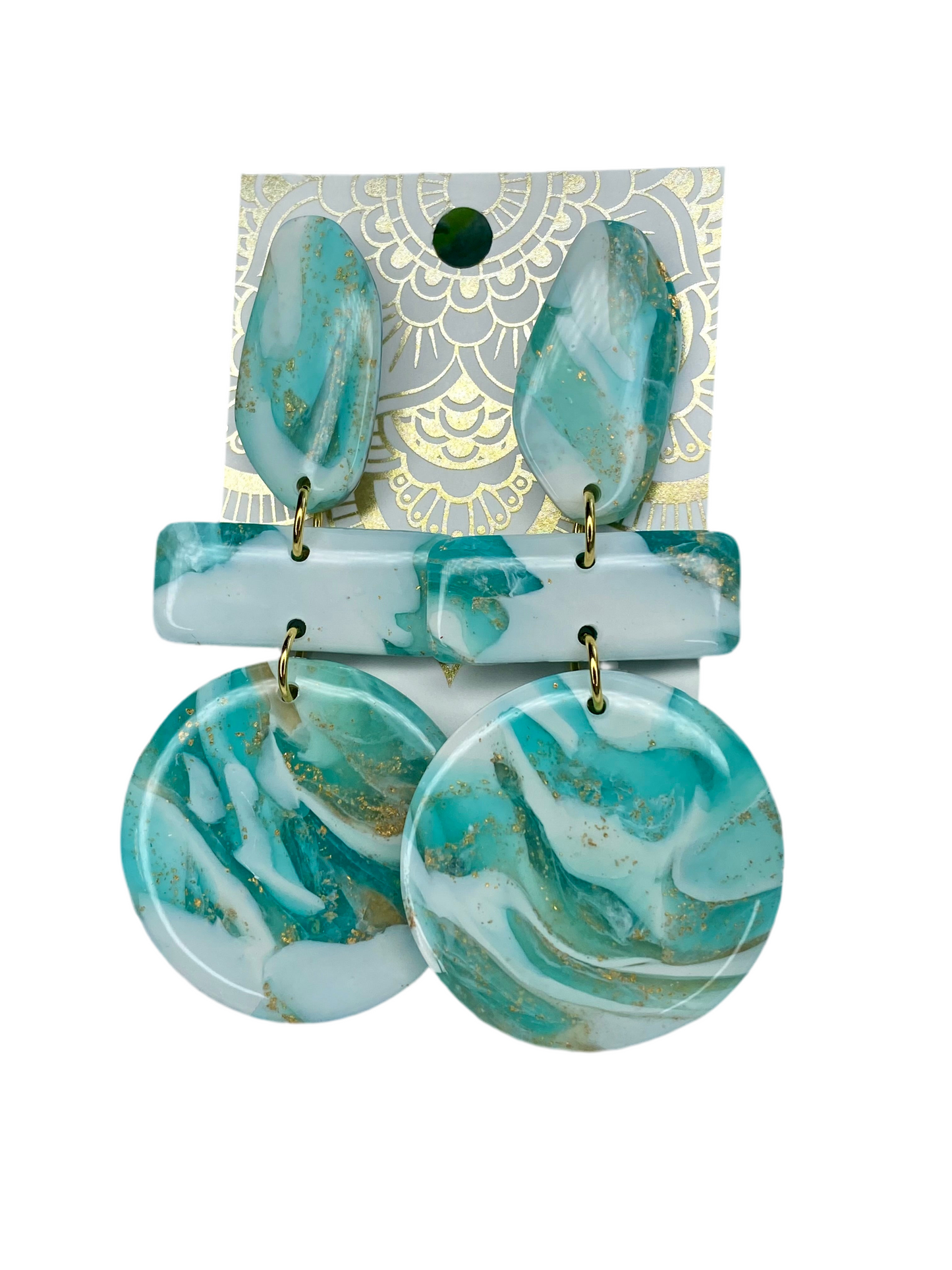 Sea Glass Collection Handmade Clay & Resin Earrings