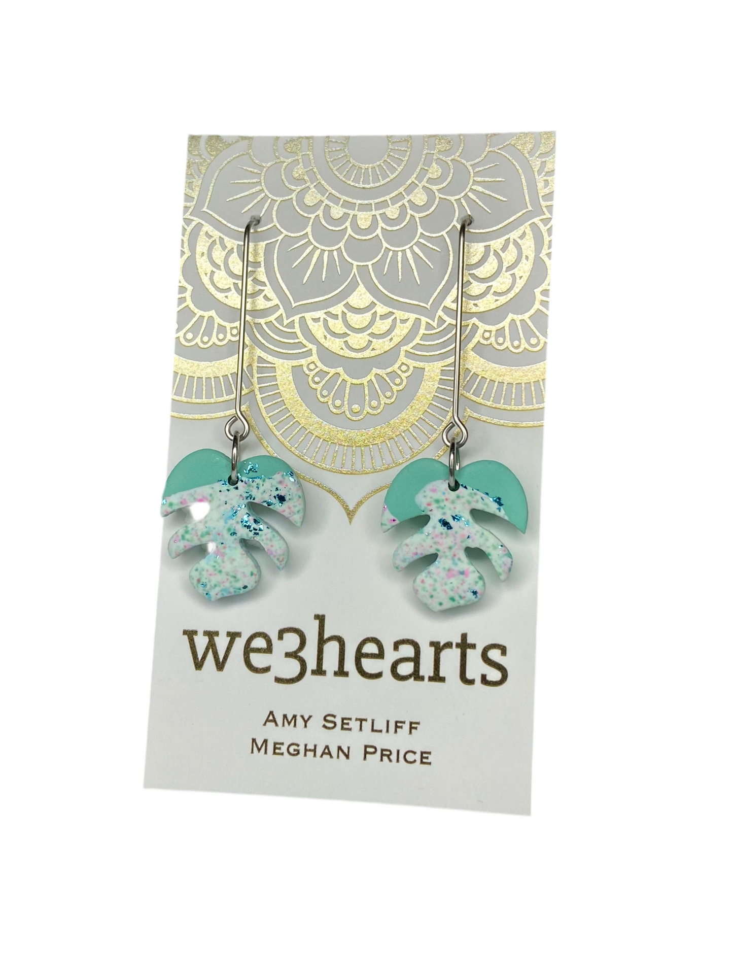 Sale! Sea Glass Collection-Clay Leaf Earrings