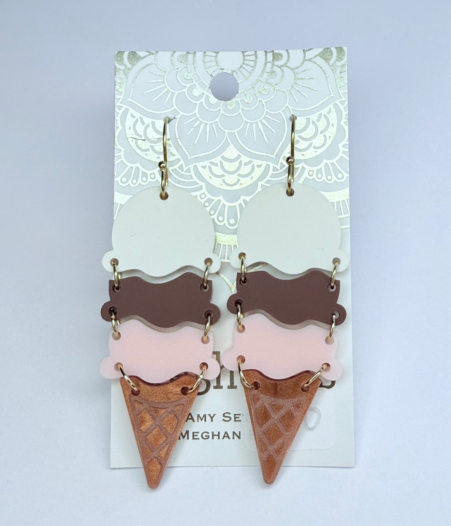 Acrylic Ice Cream Cone Earrings