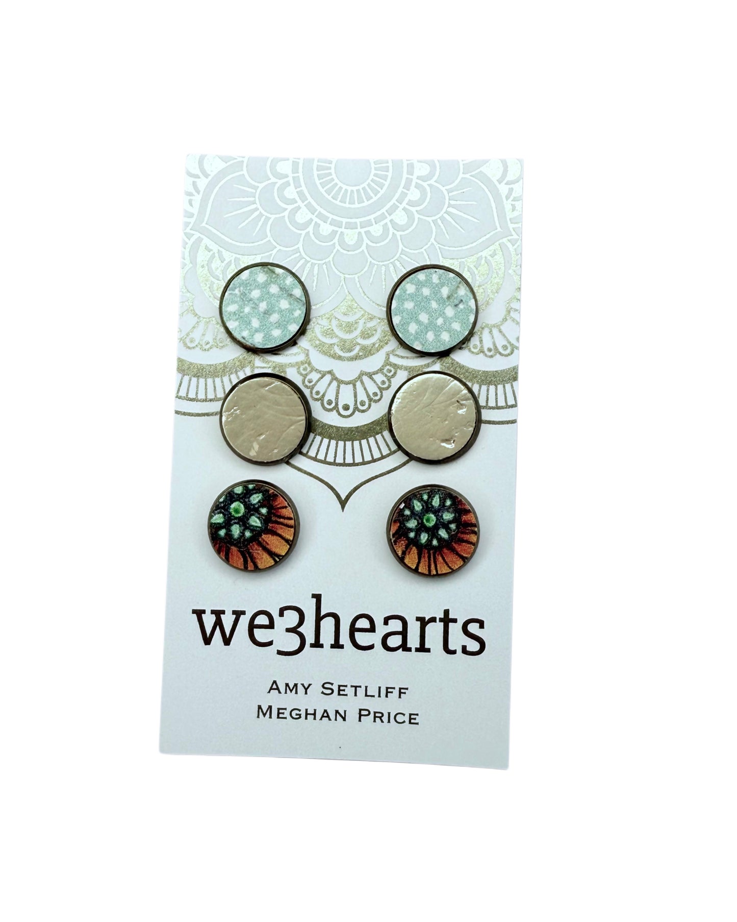 Leather & Cork Stud Earrings