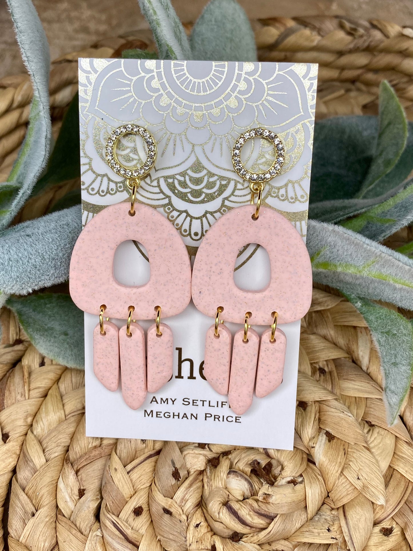 SALE! Pink Clay Dangle Earrings