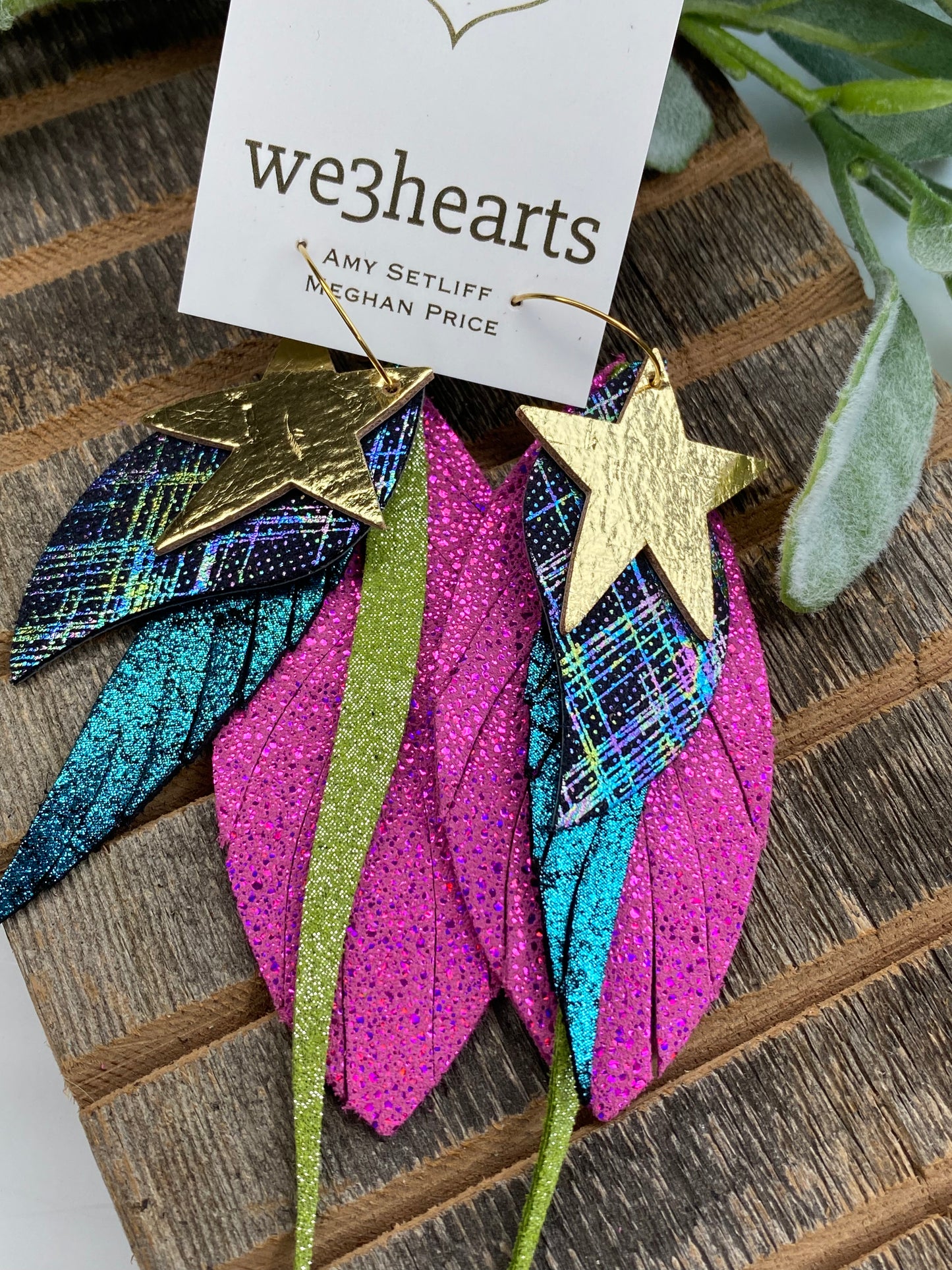 SALE! Nashville Stars Leather Earrings