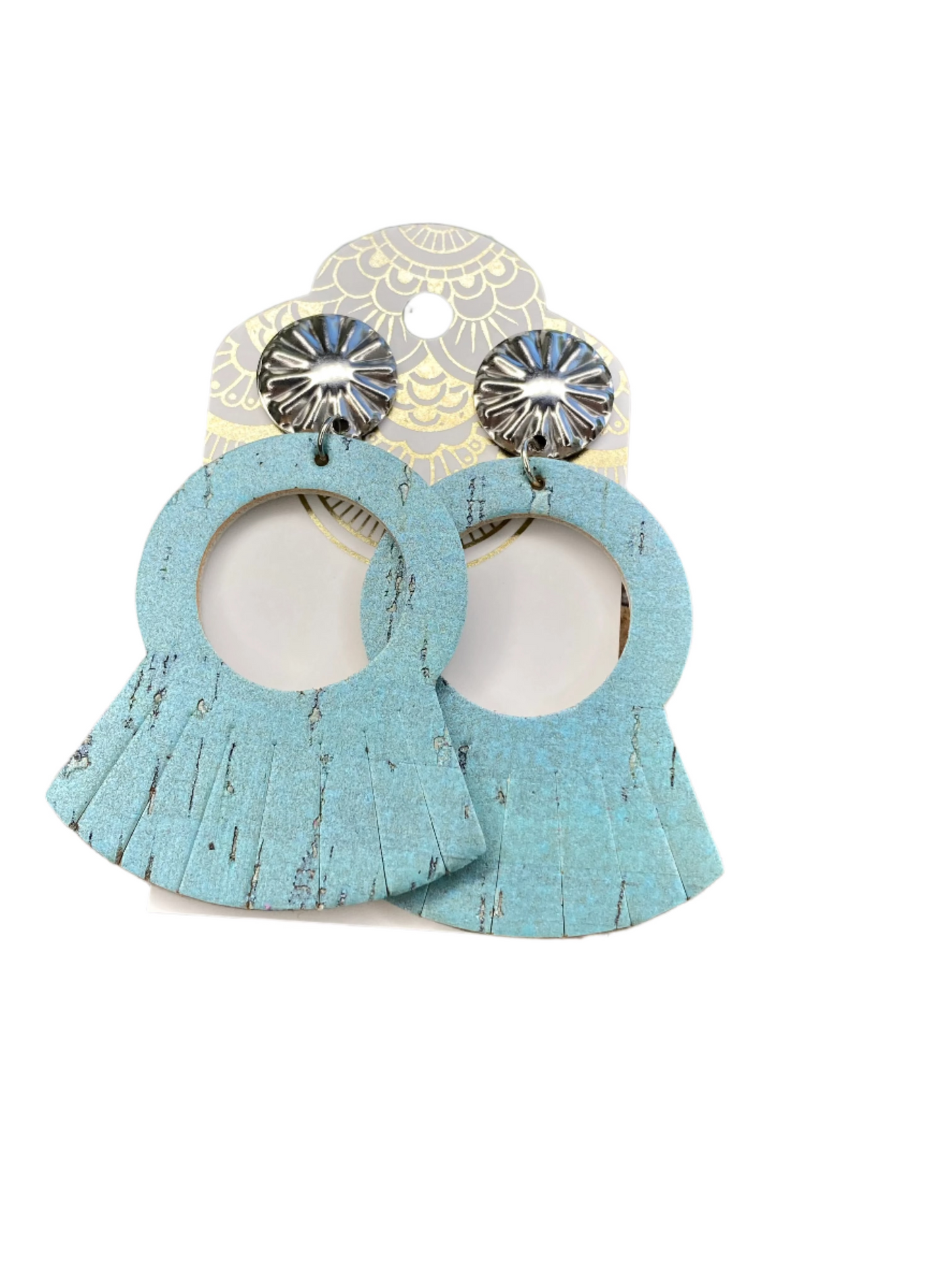SALE! Misty Sheen Blue Genuine Leather Earrings
