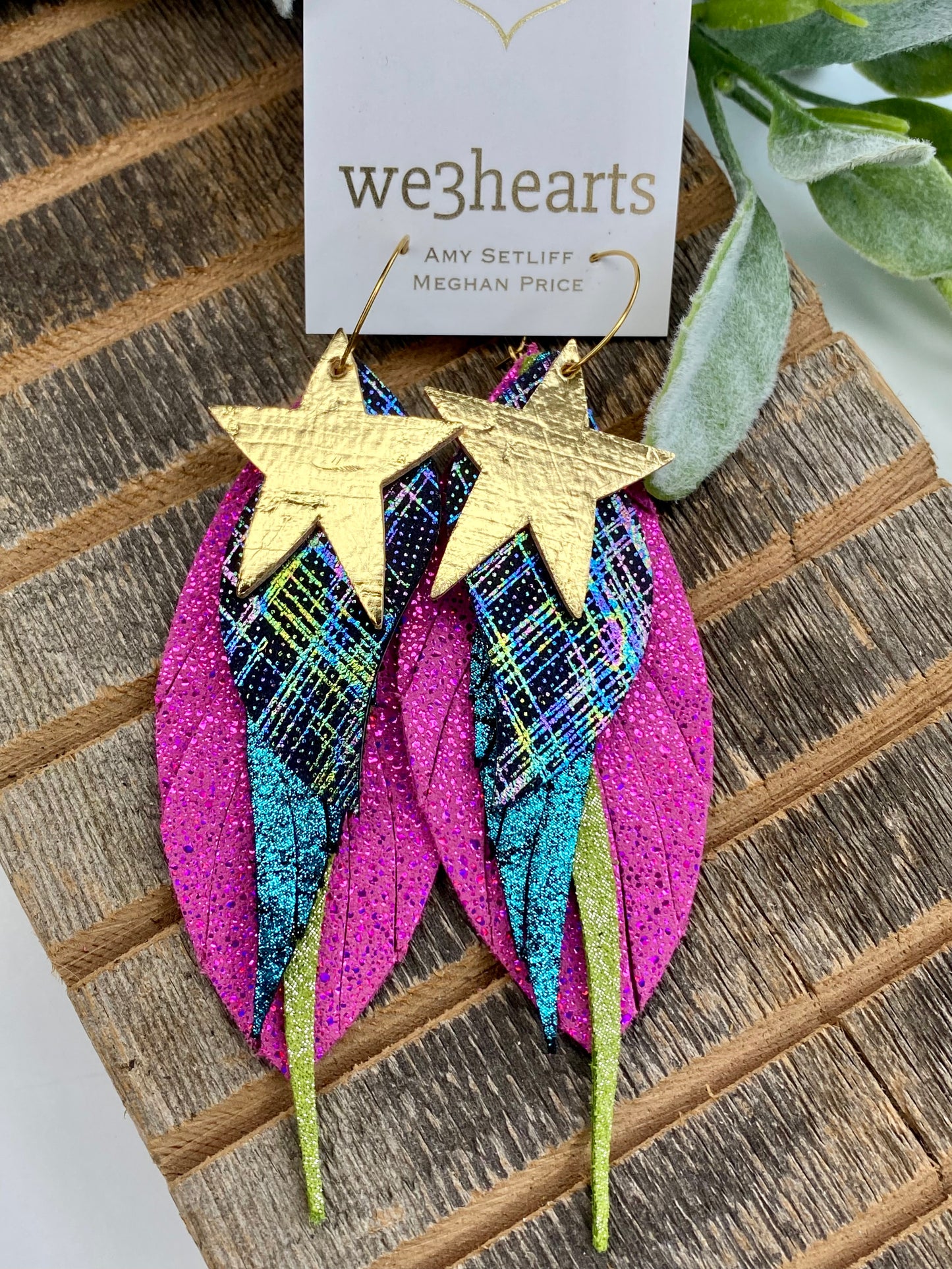 SALE! Nashville Stars Leather Earrings