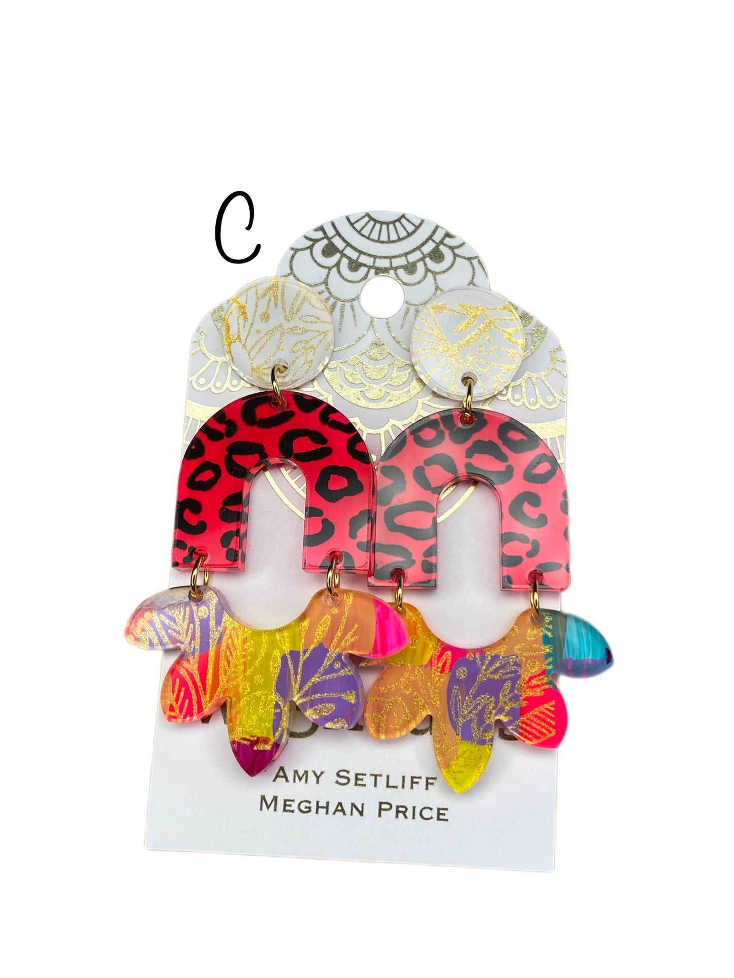SALE! Fannie Hand Painted Acrylic Earrings