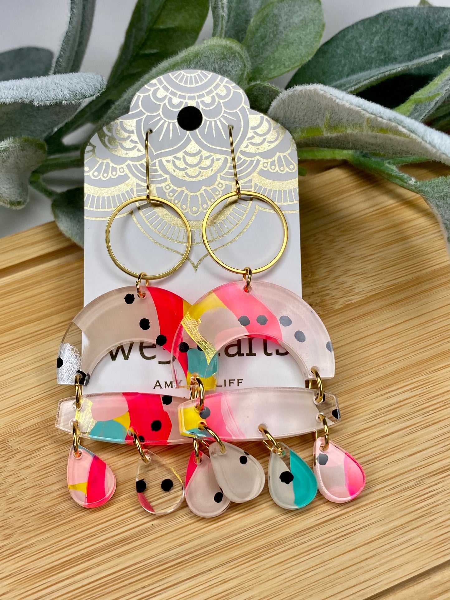 SALE! Lorna Hand Painted Acrylic Earrings