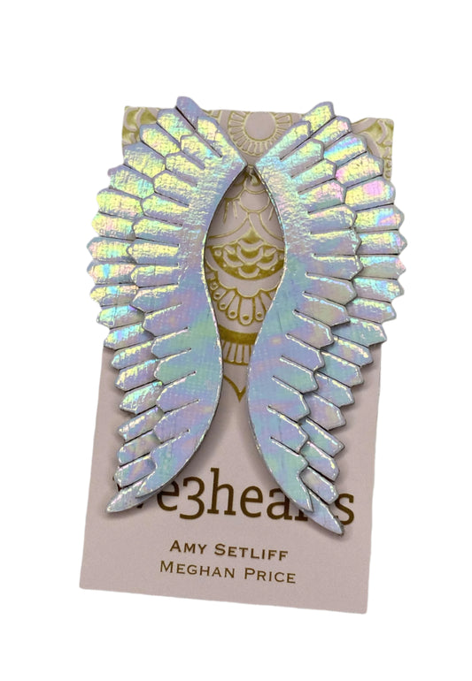 SALE! Angel Wing Leather Stud Earrings