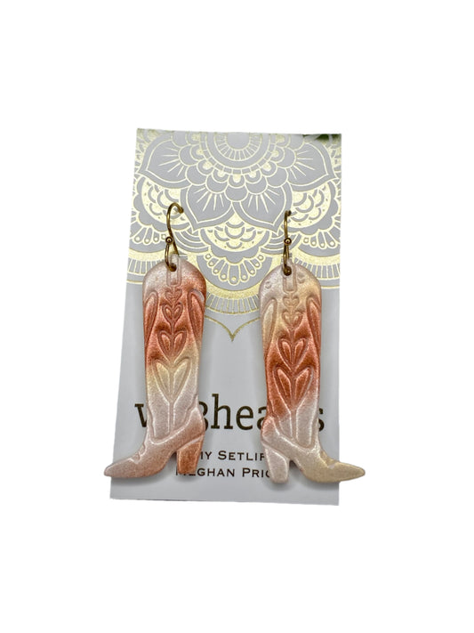 Sale! Metallic Clay Boot Earrings