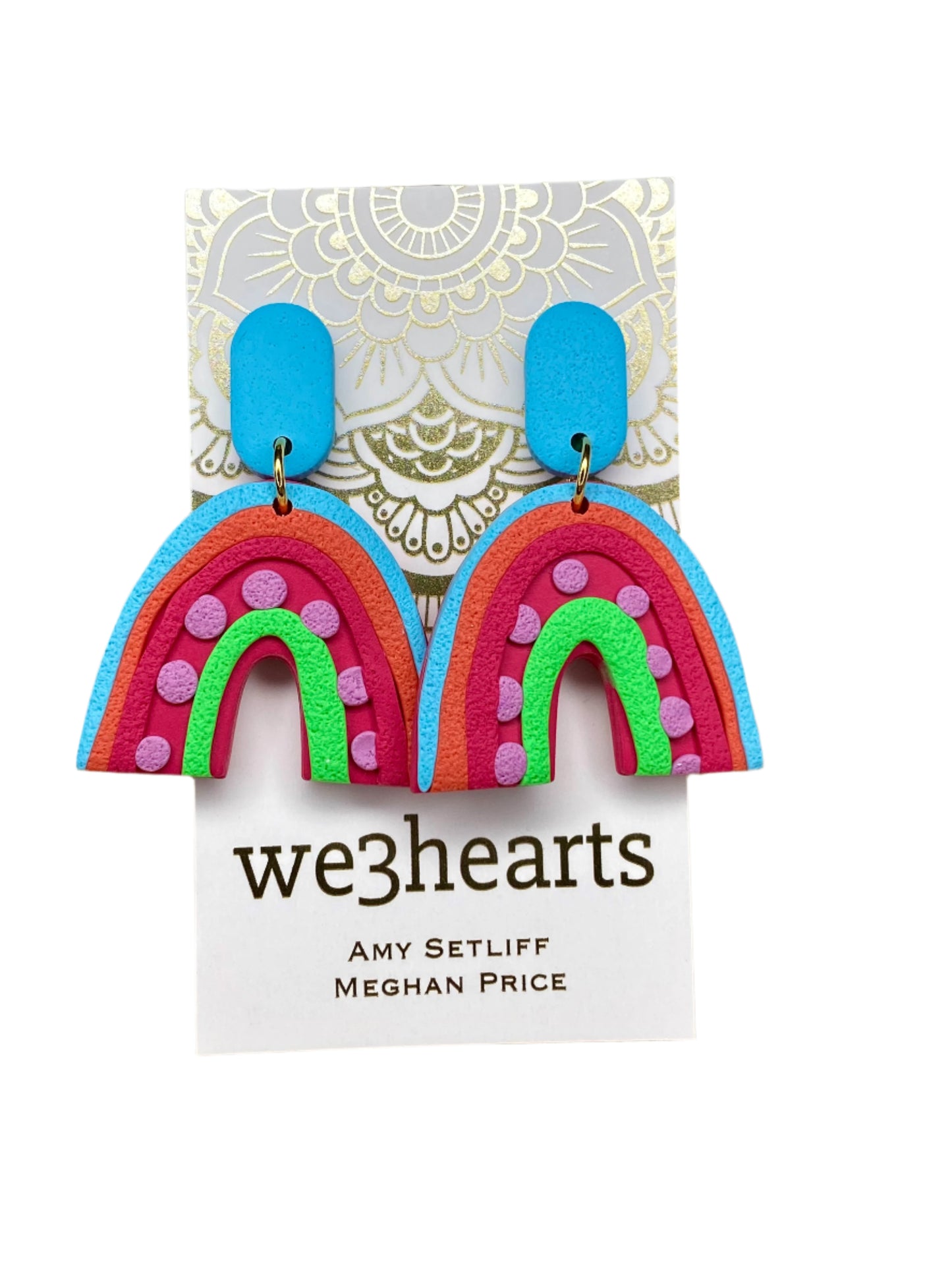 Sale! Groovy! Clay Rainbow Earrings