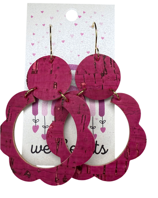 New! Jezebel Cork and Leather Earrings