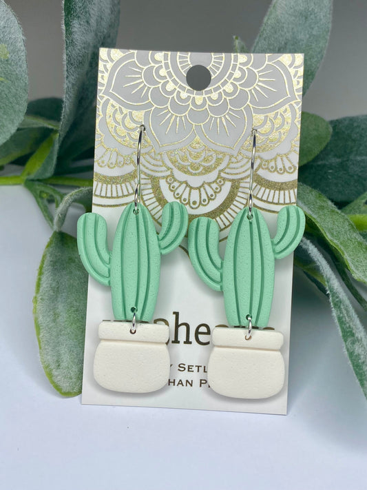 Sale! Cactus Clay Earrings