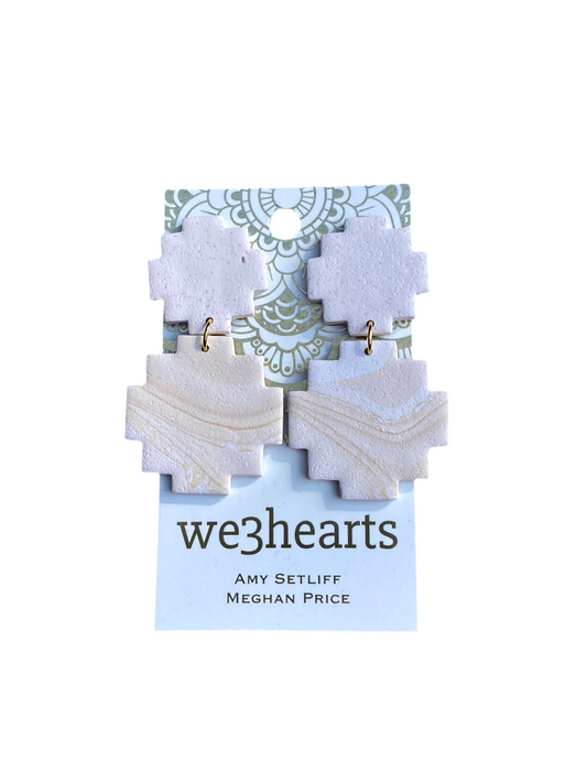 Boho Style-Cream Clay Earrings