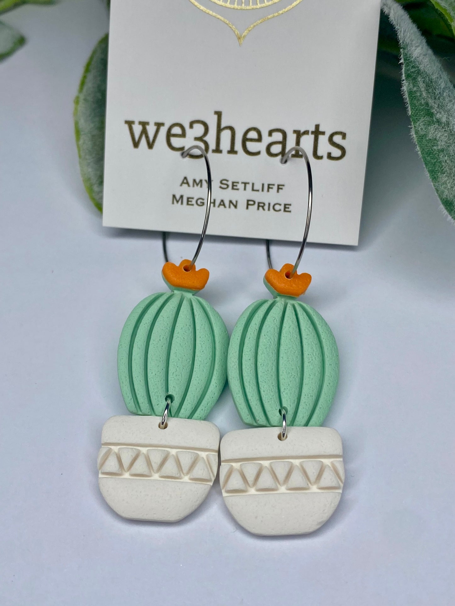 New! Clay Cactus Earrings