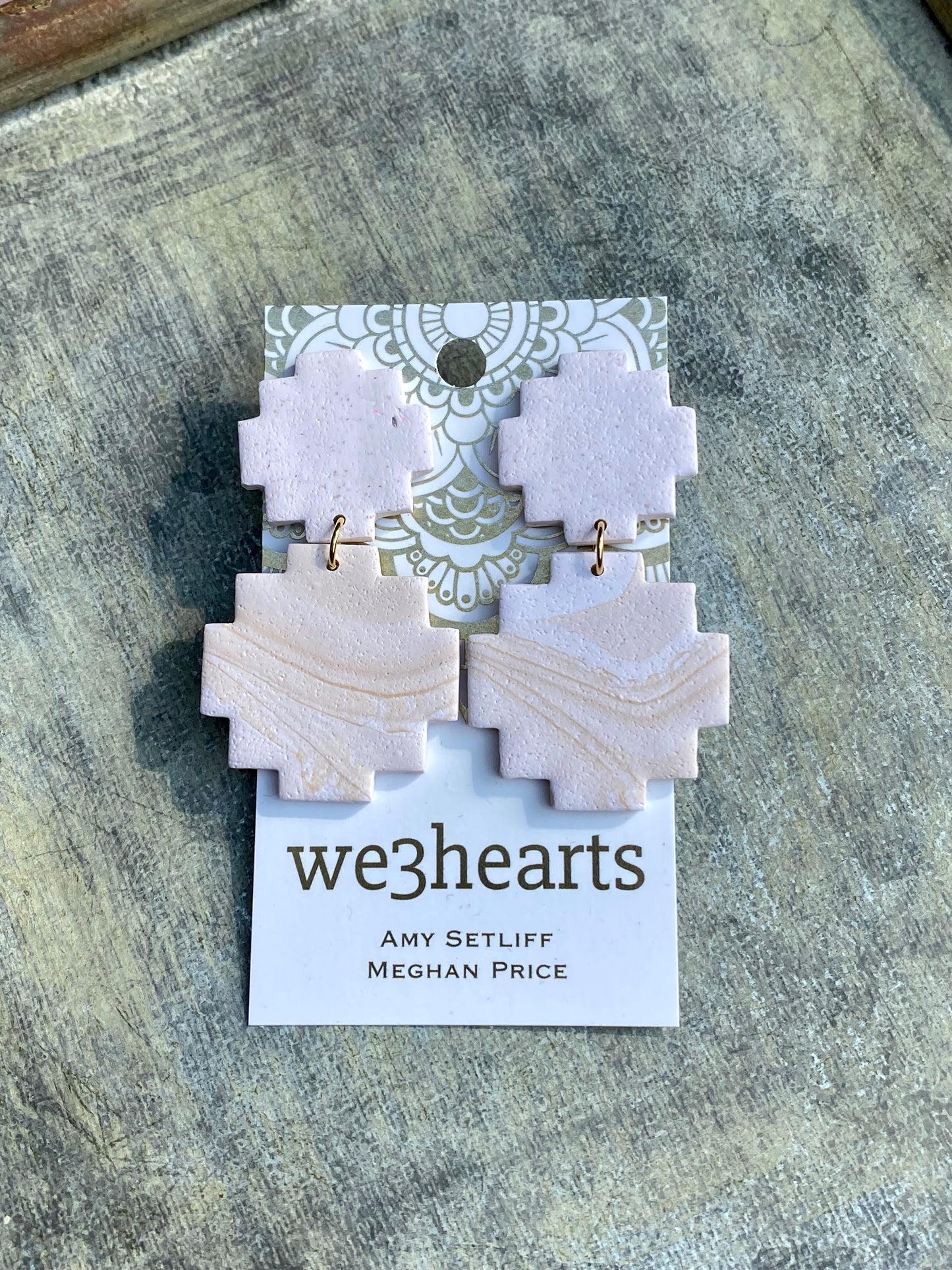 Boho Style-Cream Clay Earrings