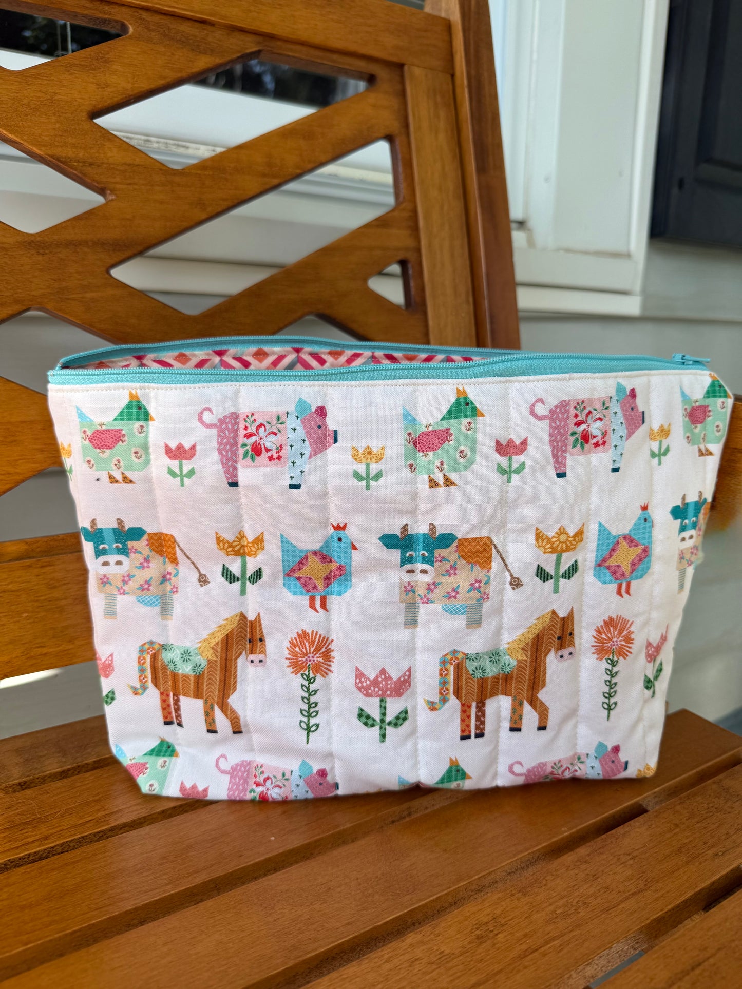Barnyard Quilted Zippered Pouch
