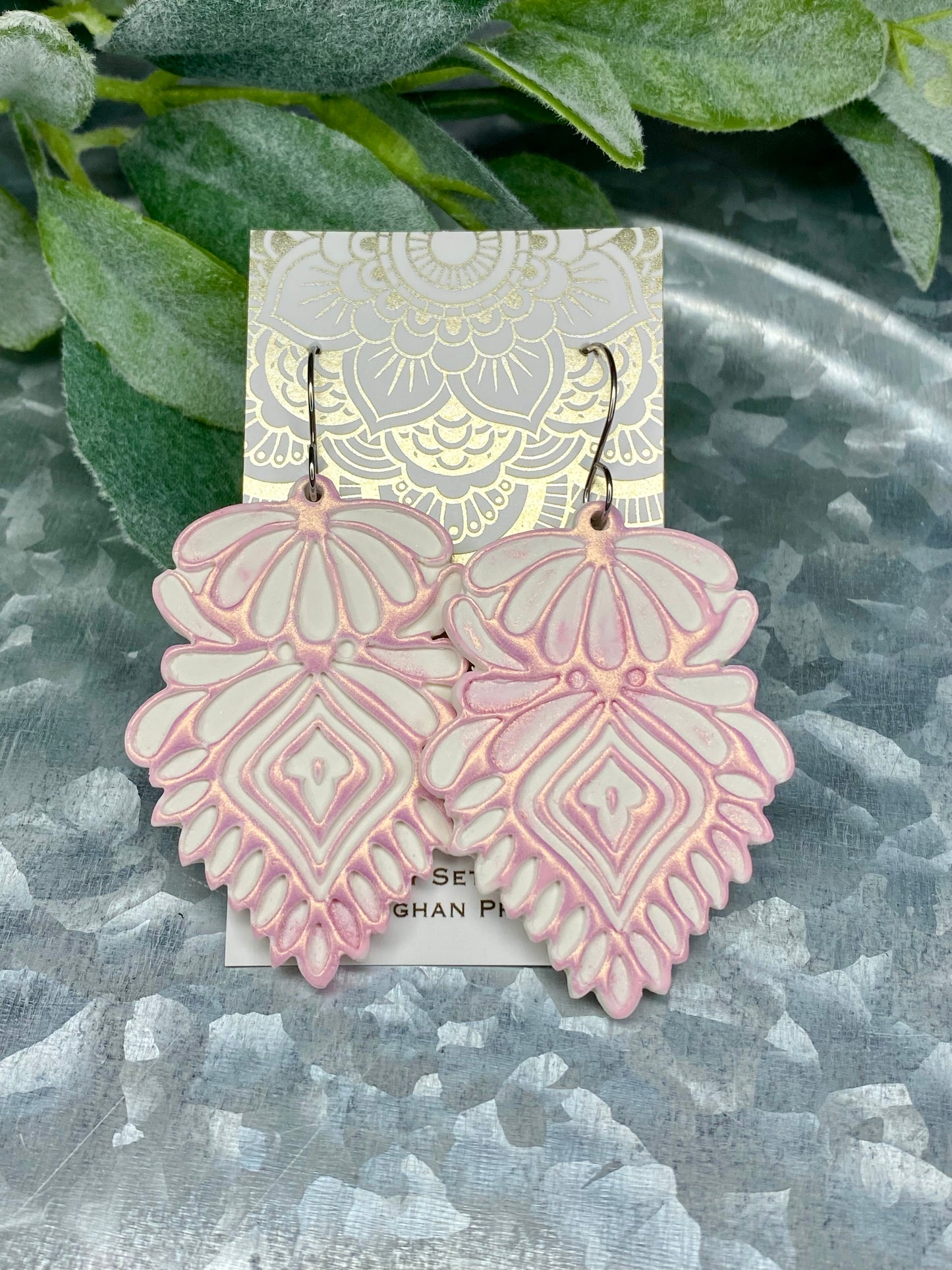 Athena Clay Earrings-Pink