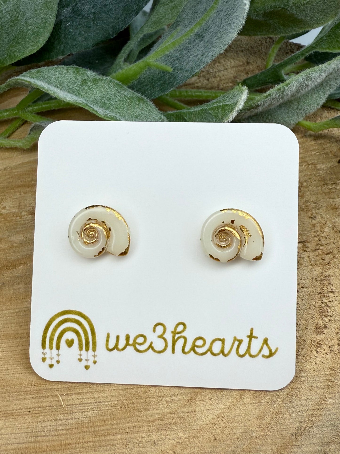 Beach Babe Collection-Seashell Clay Stud Earrings