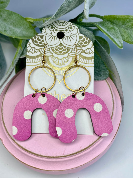 FINAL SALE! Polka Dot Dangle Arch Earrings