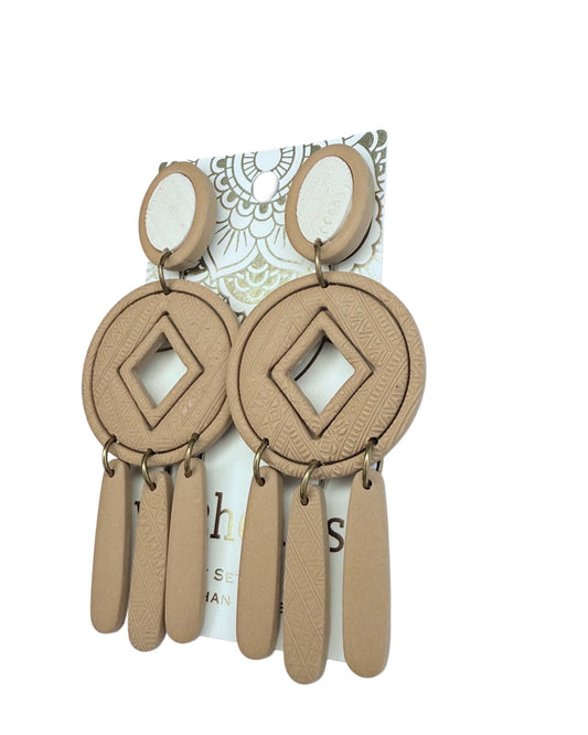 Boho Style Clay Earrings-Textured