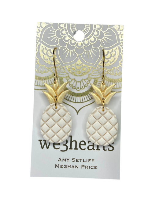 Sale! Golden Pineapple Clay Earrings