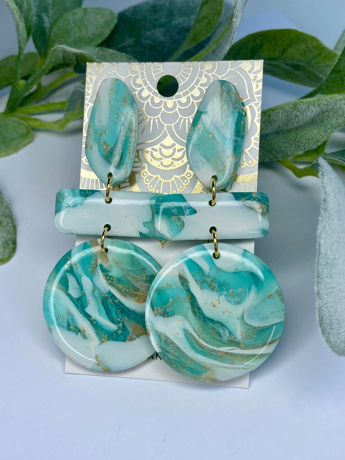 Sea Glass Collection Handmade Clay & Resin Earrings