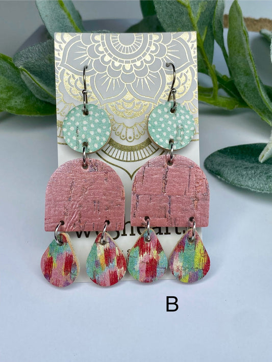 Sale! Belle Leather and Cork Earrings