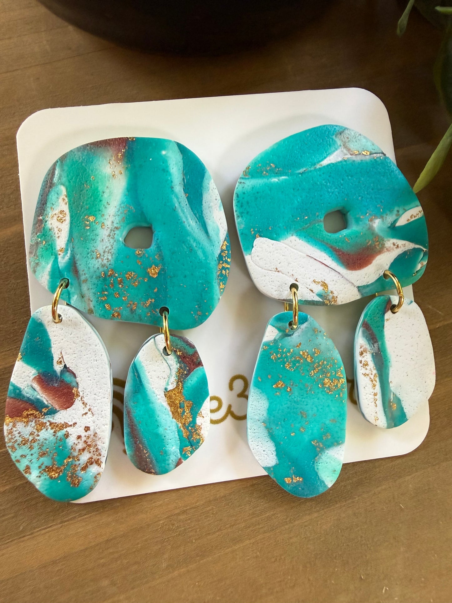 Clay Earrings-Turquoise-Christmas in July
