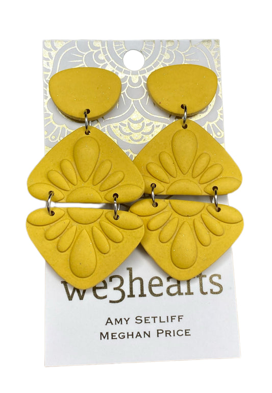 Yellow Western Clay Earrings