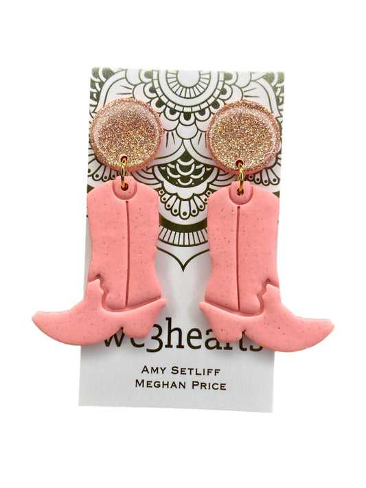 Sale! Western Bling Clay Boot Earrings