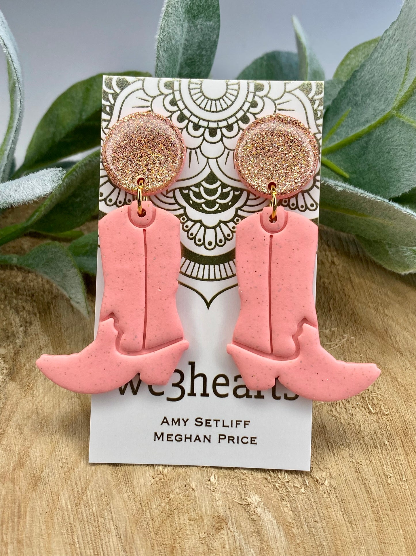 Western Bling Clay Boot Earrings