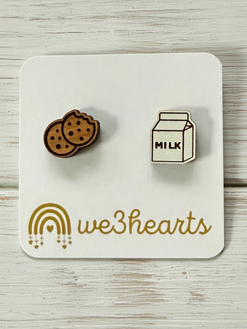 Milk & Cookie Stud Earrings-Christmas in July