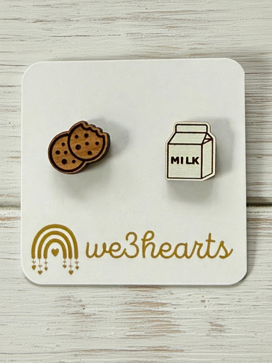 Milk & Cookie Stud Earrings-Christmas in July
