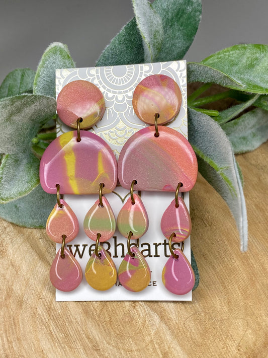 Sale! Groovy! Clay Dangle Earrings