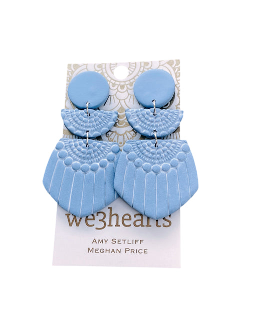 Sale! Boho Clay Earrings-Denim