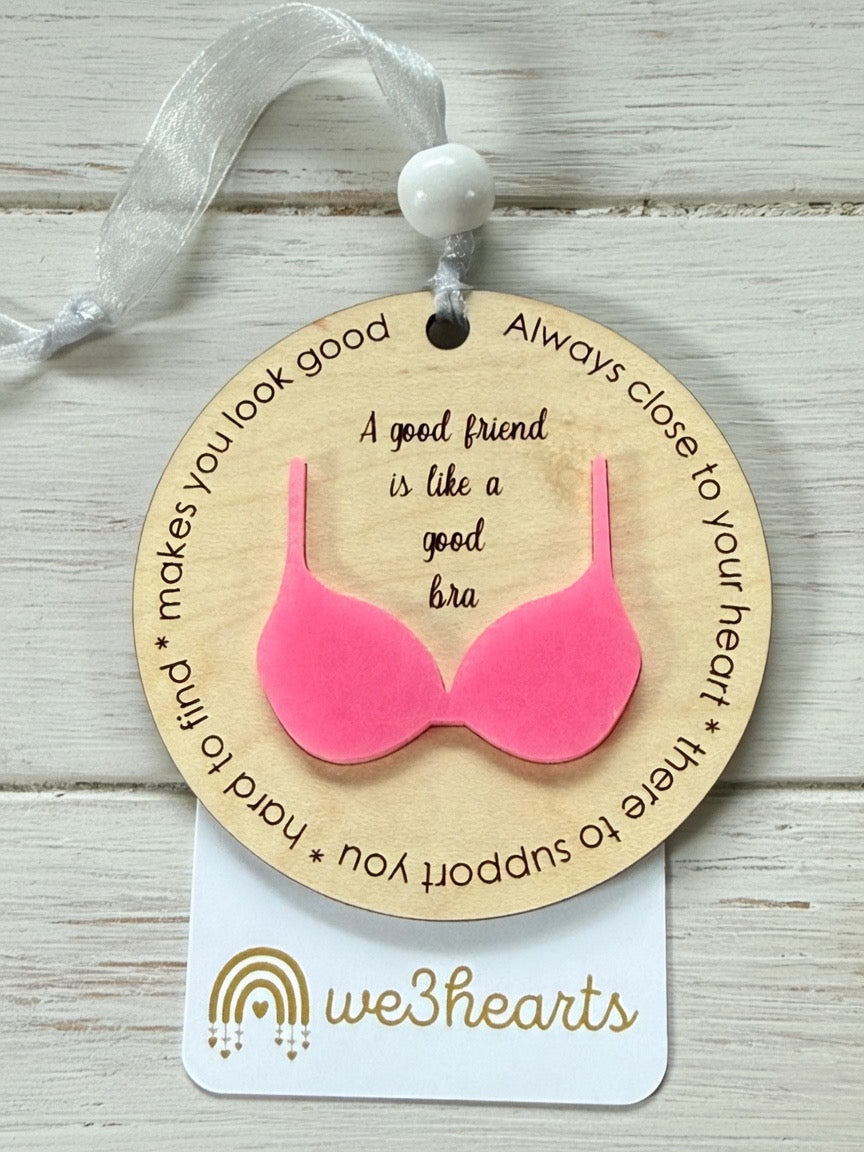 A Good Friend Bra Ornament-Pink-Christmas in July
