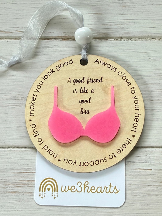 A Good Friend Bra Ornament-Pink-Christmas in July