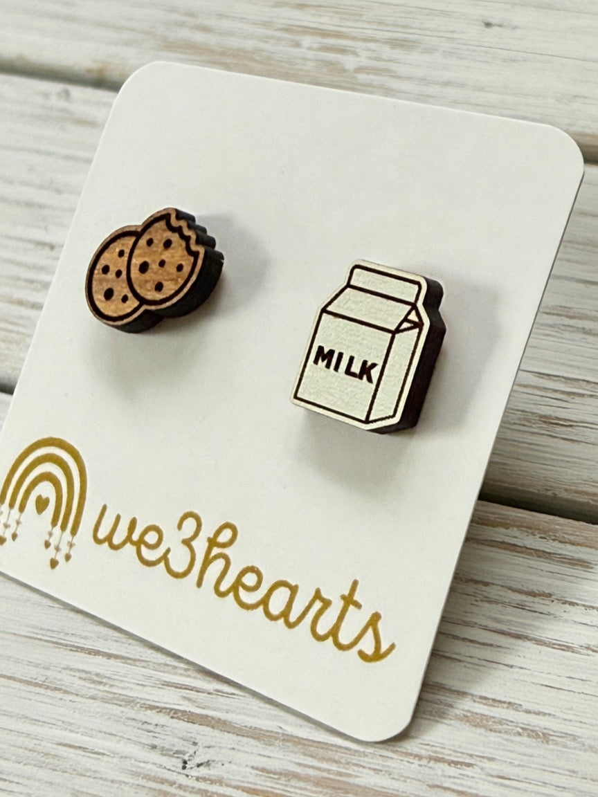Milk & Cookie Stud Earrings-Christmas in July
