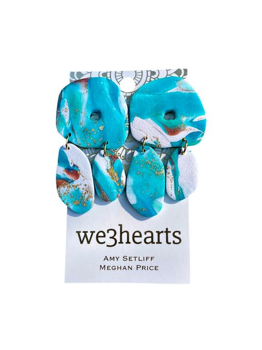 Boho Style Farrah Clay Turquoise Earrings
