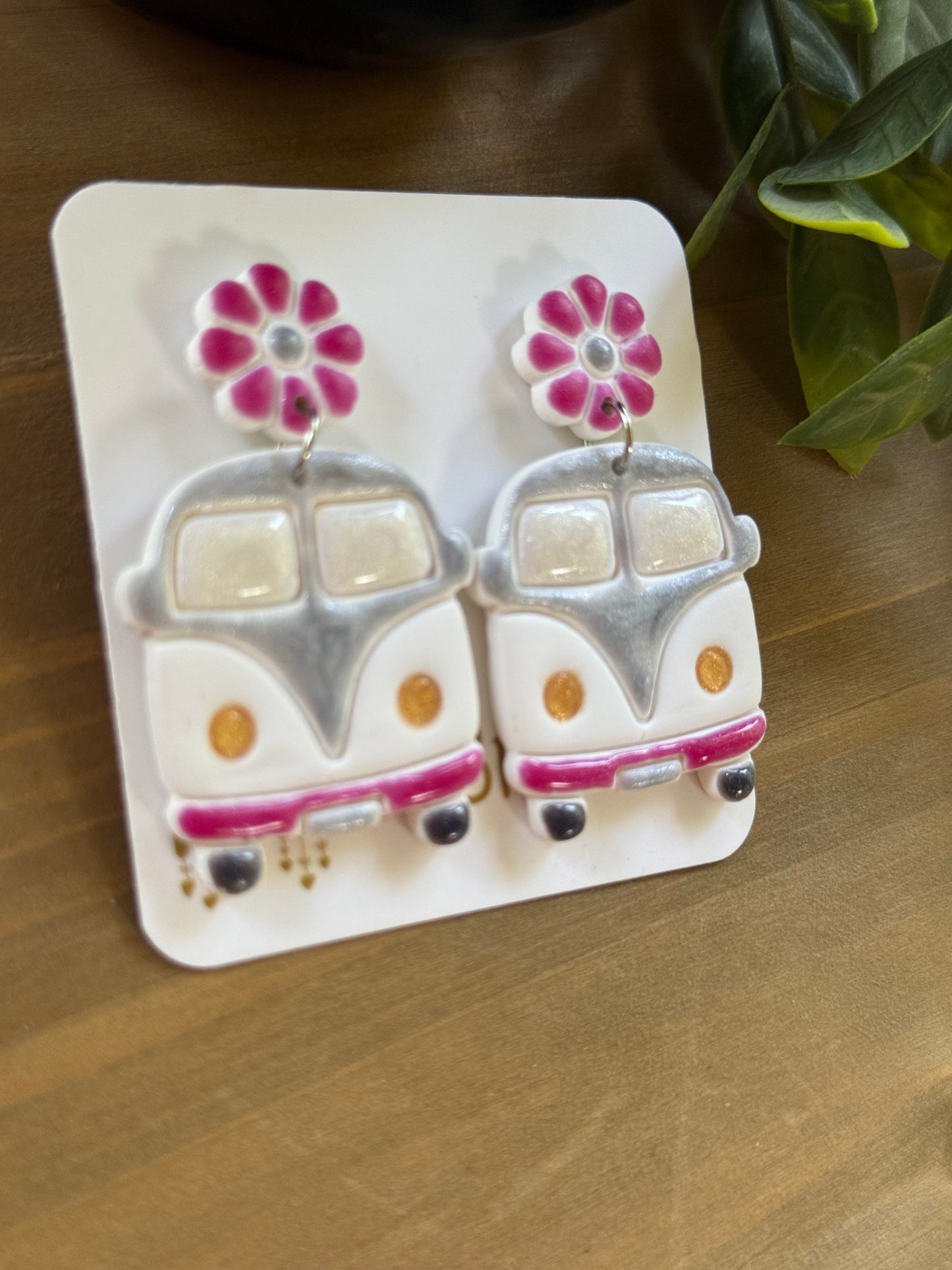 Hippie Van Clay Earrings-Christmas in July