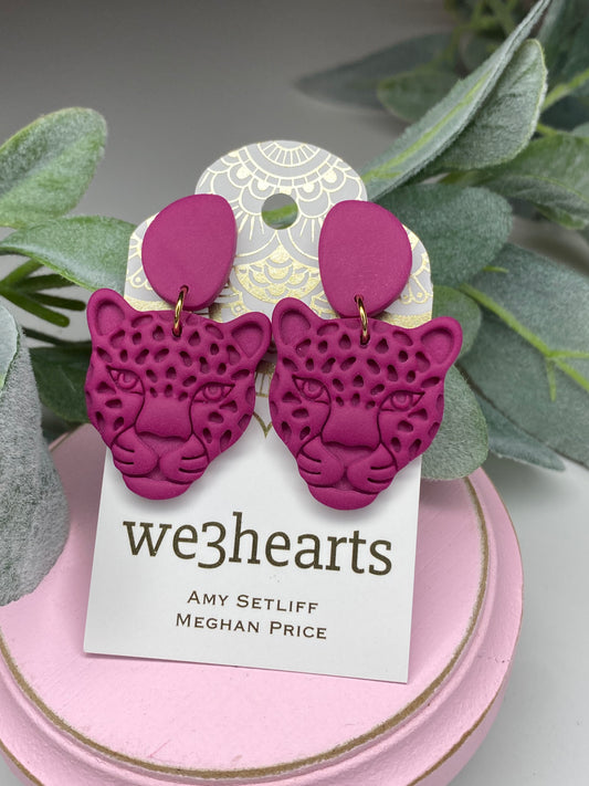 Wild At Heart Jaguar Clay Earrings