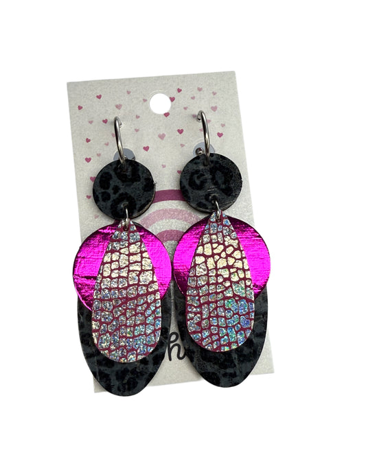New! Poppy Leather Earrings