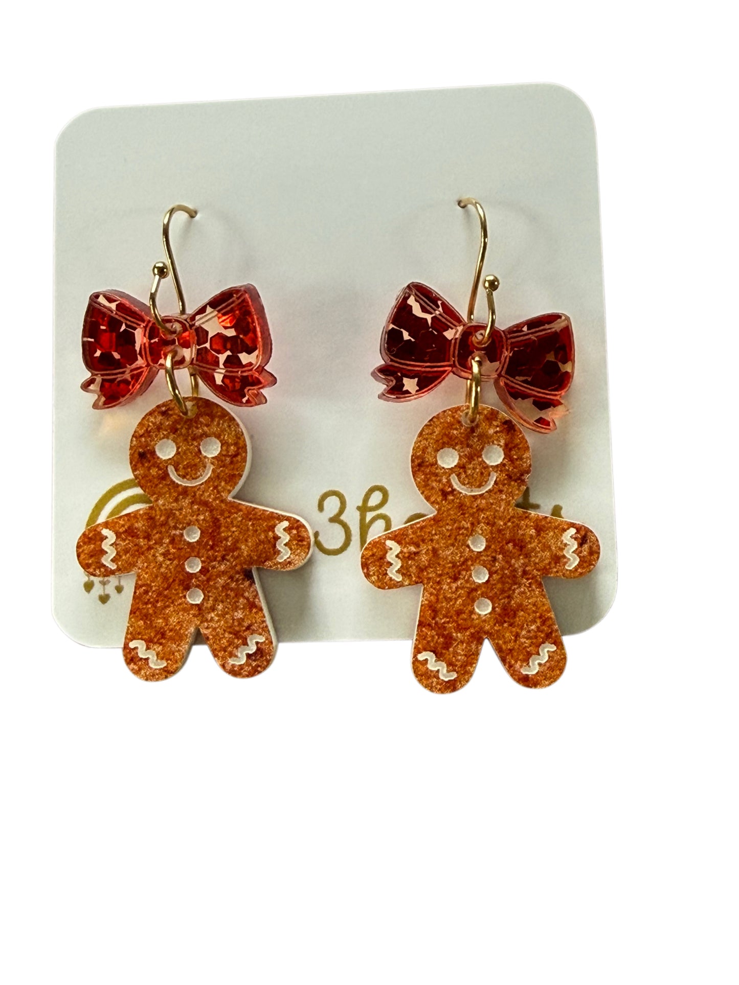 Gingerbread Man Earrings-Christmas in July