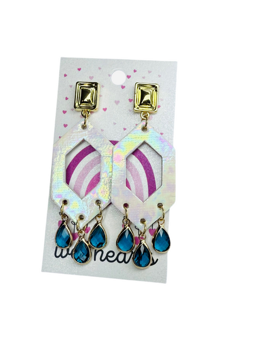 New! Jewel Cork/Leather Earrings