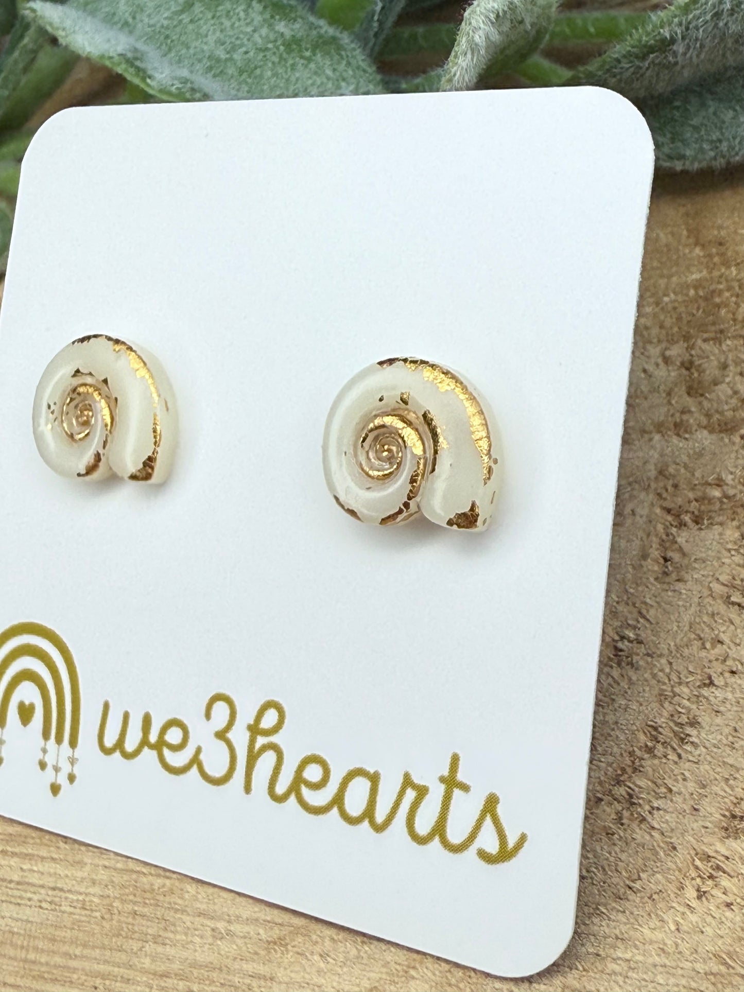 Beach Babe Collection-Seashell Clay Stud Earrings