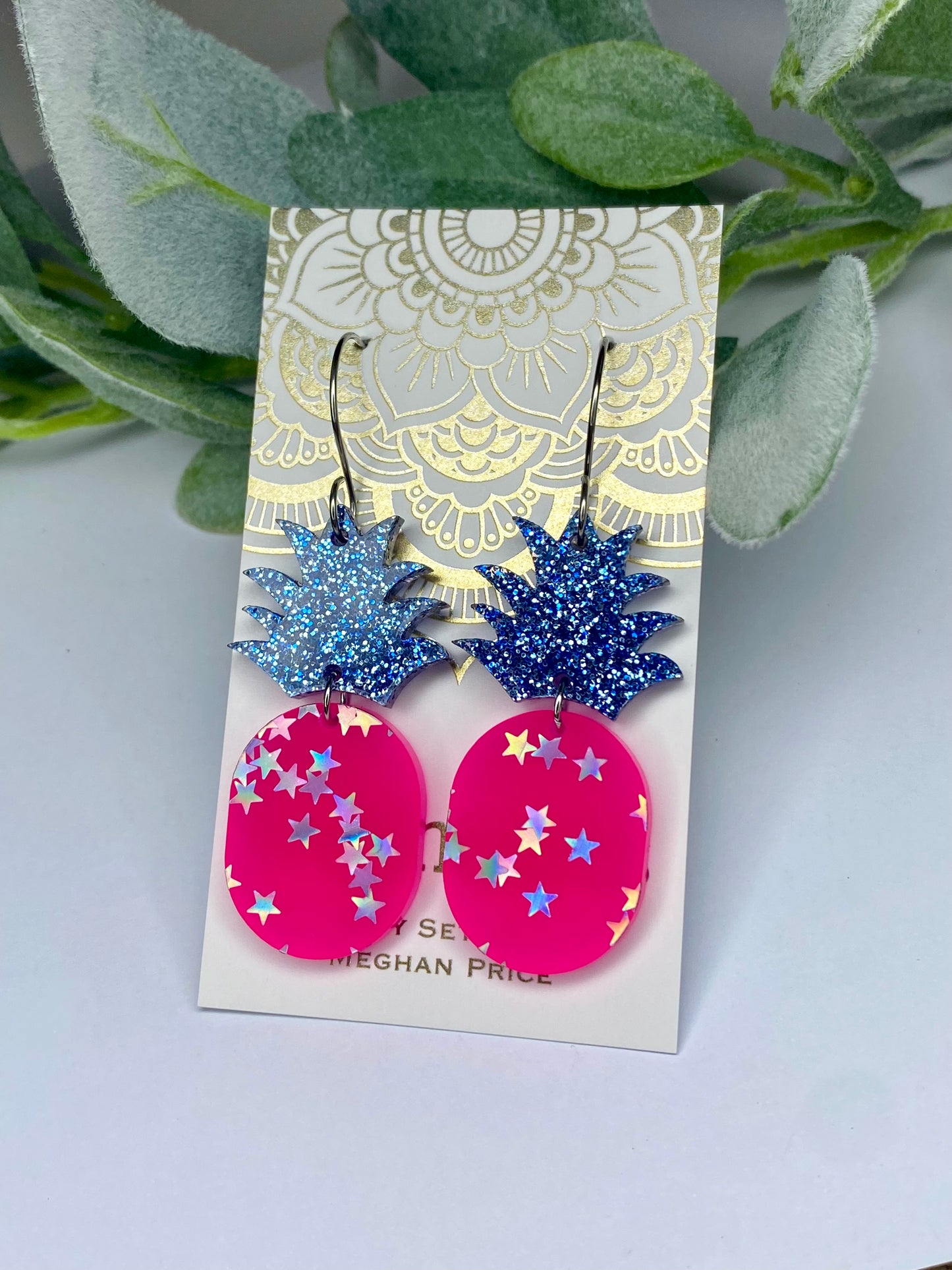 Patriotic Collection Pineapple Acrylic Earrings